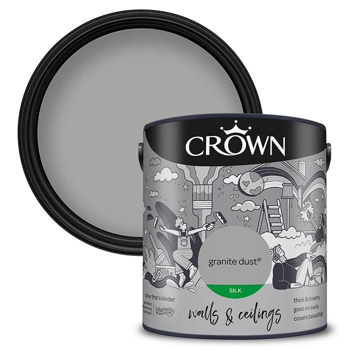 Crown Walls & Ceilings Silk Emulsion - Granite Dust