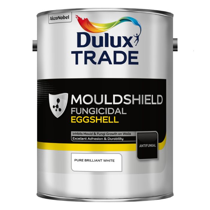 Dulux Trade Mouldshield Fungicidal Eggshell Pure Brilliant White 5 Litre