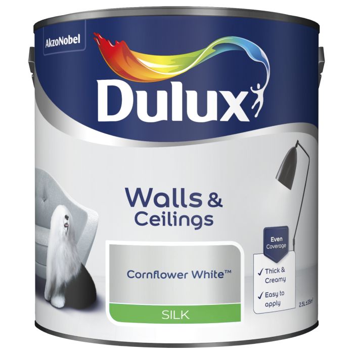 Dulux Silk Cornflower White 2.5 Litre