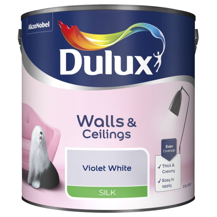 Dulux Silk Violet White 2.5 Litre