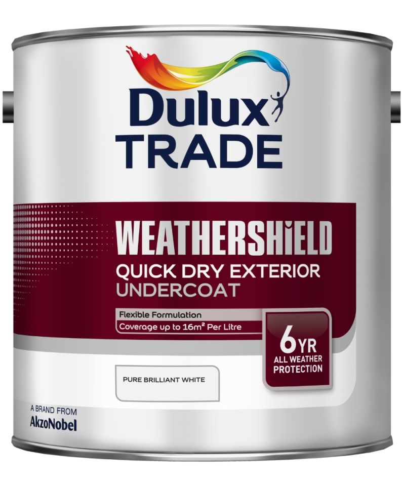 Dulux Trade Weathershield Quick Dry Exterior Undercoat Pure Brilliant White