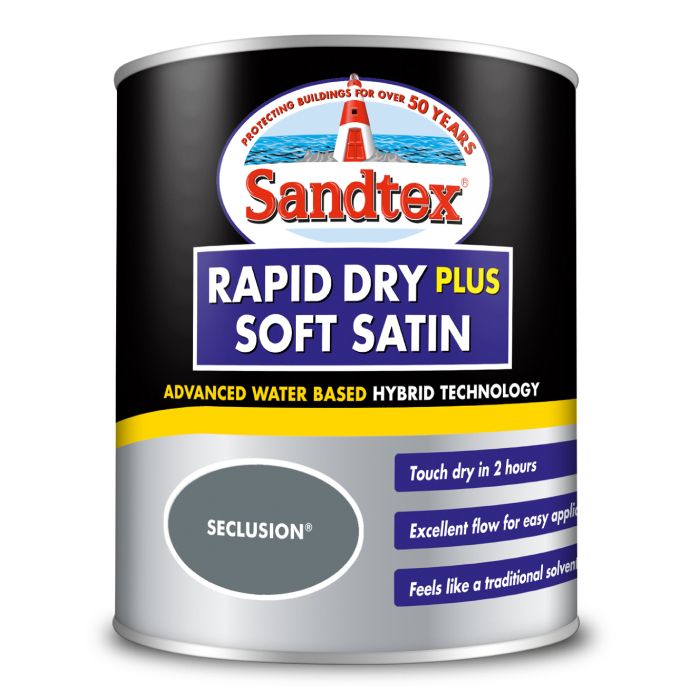 Sandtex Rapid Dry Plus Soft Satin Paint - Seclusion 750ml