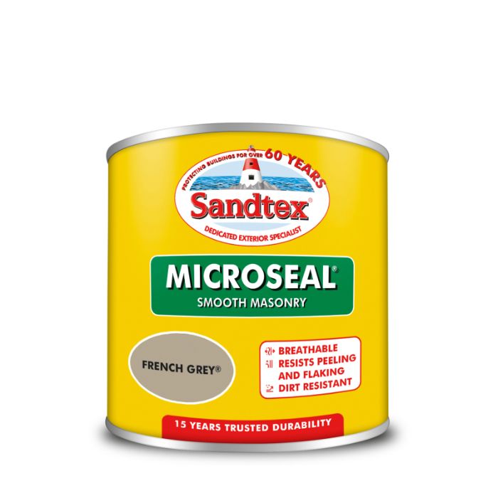 Sandtex Microseal Smooth 15 Year Weatherproof Masonry Paint - French Grey