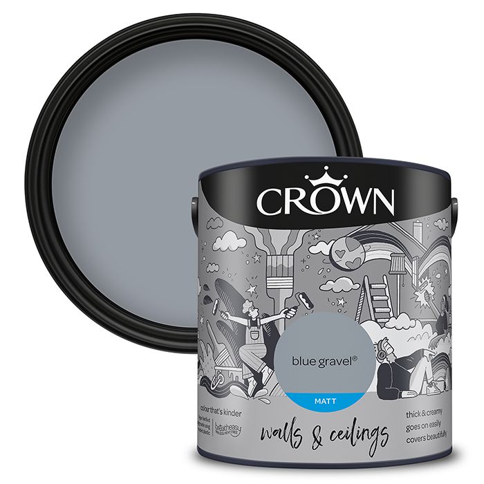 Crown Walls & Ceilings Matt Emulsion - Blue Gravel