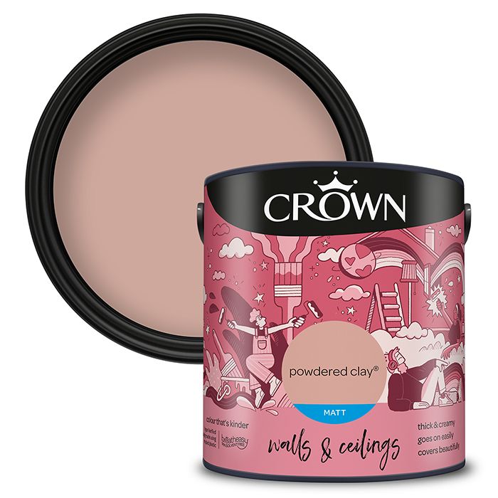 Crown Walls & Ceilings Matt Emulsion - Powdered Clay