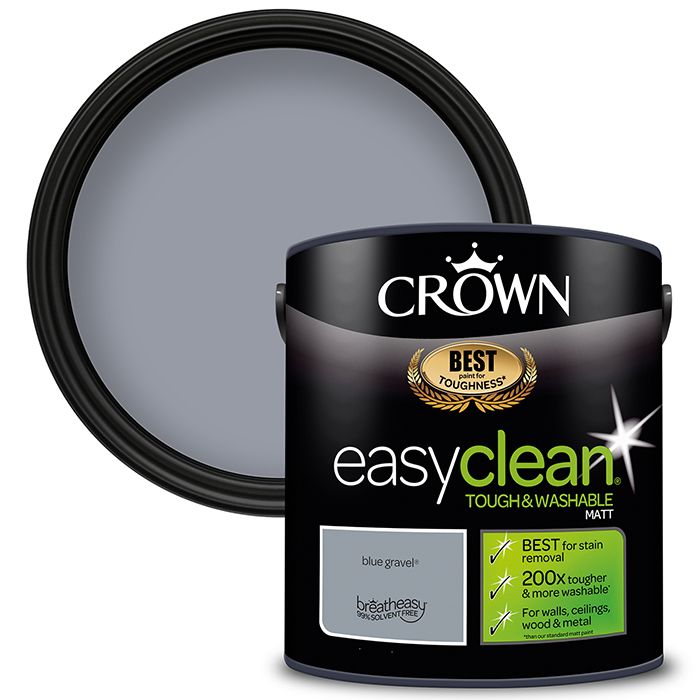 Crown Paints Easyclean Matt - Blue Gravel - 2.5 Litre