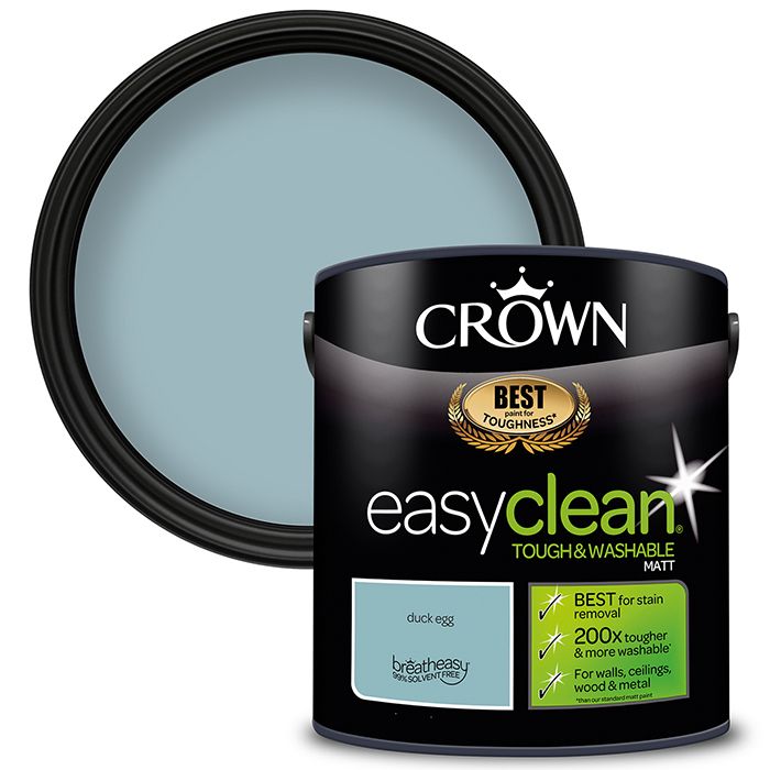 Crown Paints Easyclean Matt - Duck Egg - 2.5 Litre