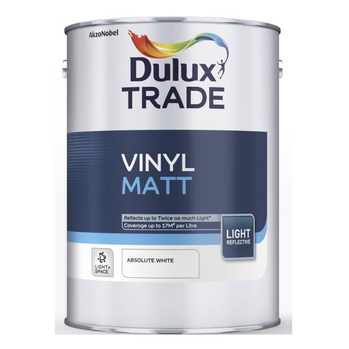 Dulux Trade Vinyl Matt Light & Space Absolute White 5 Litre