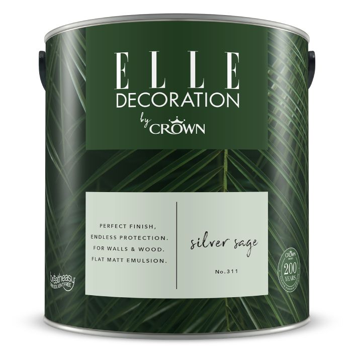 Crown Elle Decoration Flat Matt Silver Sage
