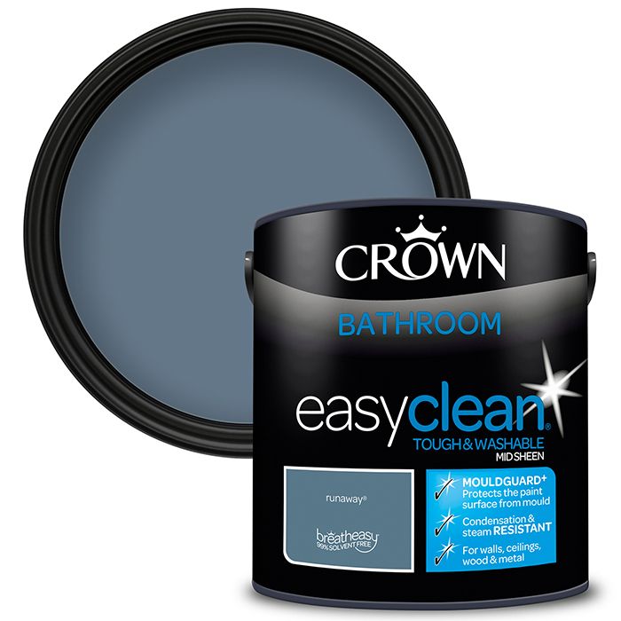 Crown Paints Easyclean Bathroom Mid Sheen with Mouldguard+ - Runaway