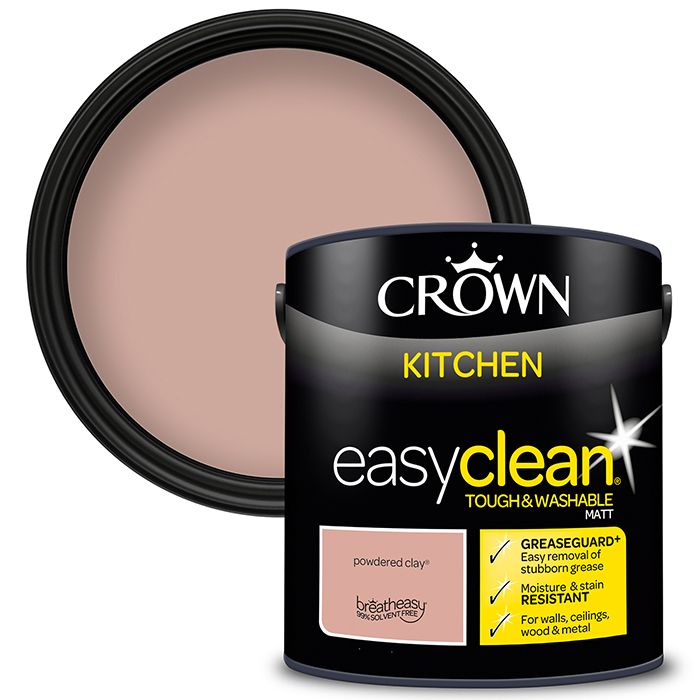 Crown Paints Easyclean Kitchen Matt with Greaseguard+ - Powdered Clay
