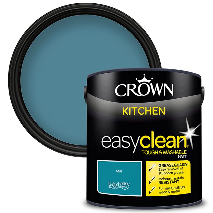 Crown Paints Easyclean Kitchen Matt with Greaseguard+ - Teal
