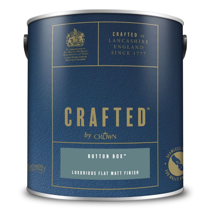 Crown Crafted Luxurious Flat Matt Finish Button Box 2.5 Litre