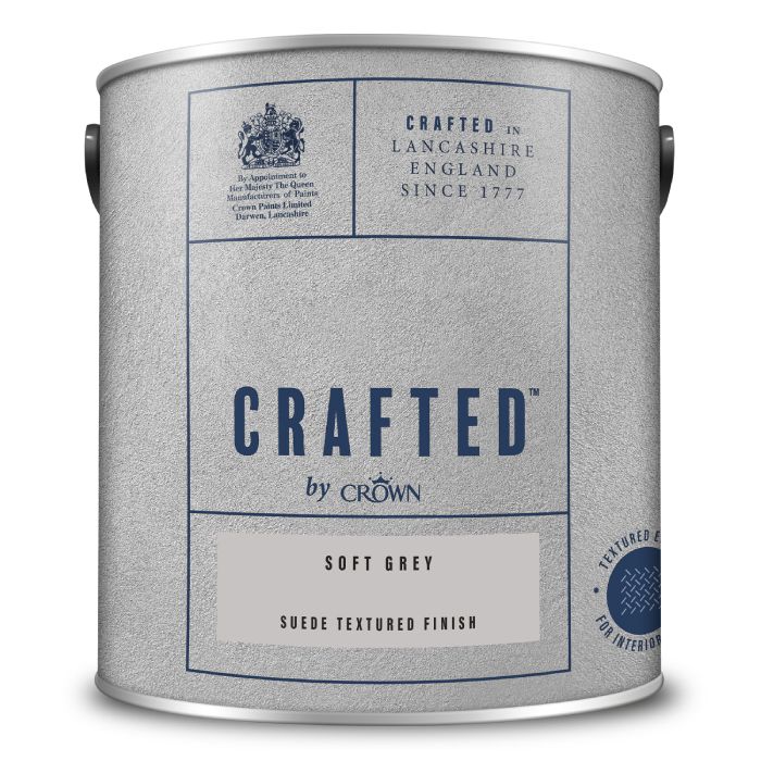 Crown Crafted Suede Textured Finish Soft Grey 2.5 Litre