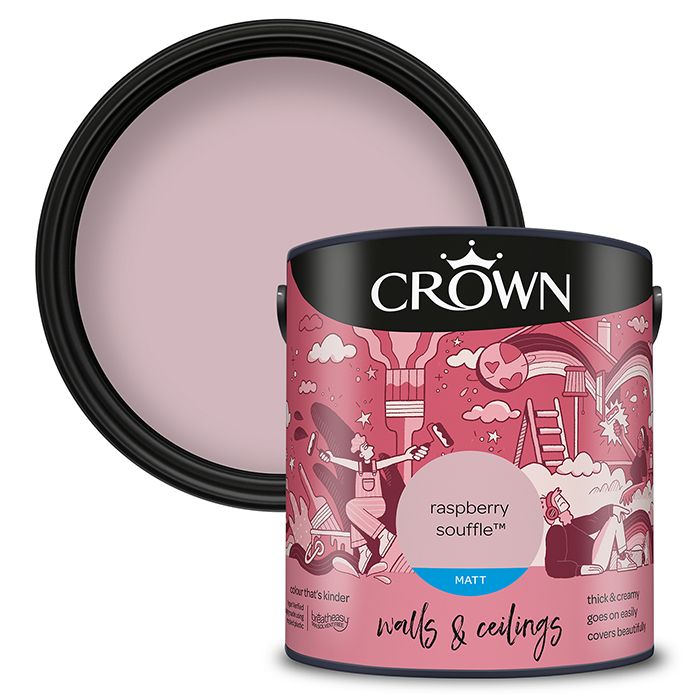 Crown Walls & Ceilings Matt Emulsion - Raspberry Souffle