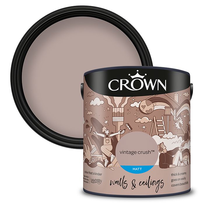 Crown Walls & Ceilings Matt Emulsion - Vintage Crush