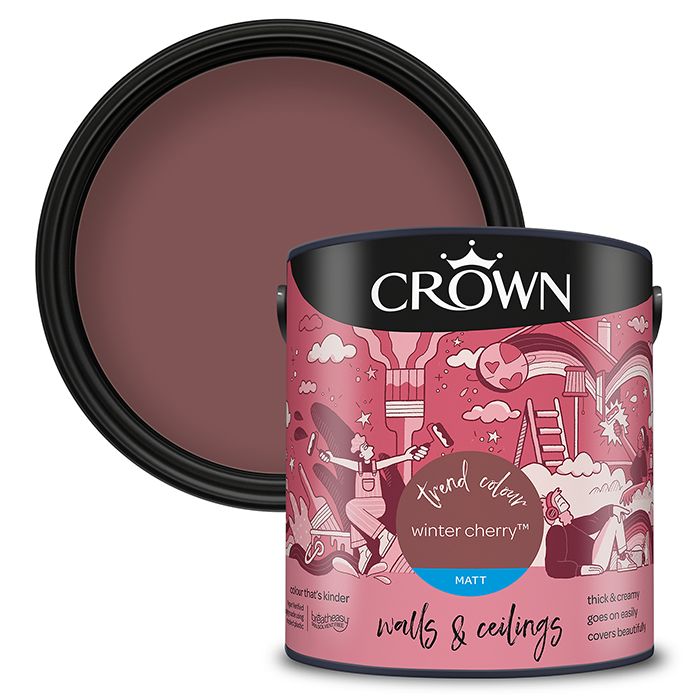 Crown Walls & Ceilings Matt Emulsion - Winter Cherry