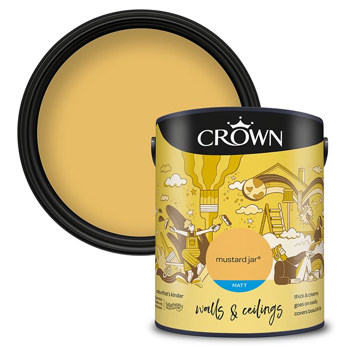 Crown Walls & Ceilings Matt Emulsion - Mustard Jar
