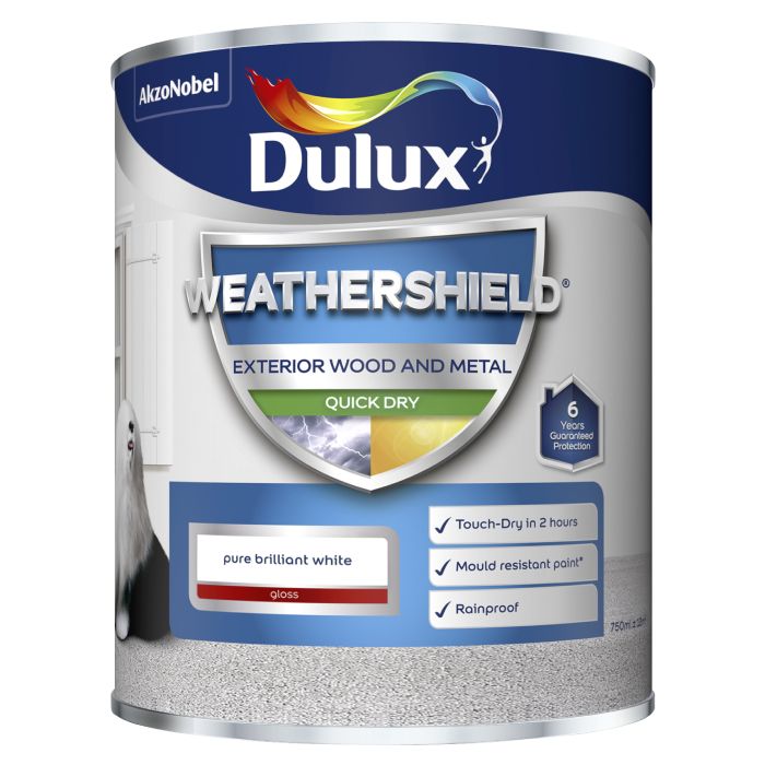 Dulux Weathershield Quick Dry Gloss Pure Brilliant White
