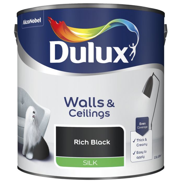 Dulux Silk Rich Black 2.5 Litre