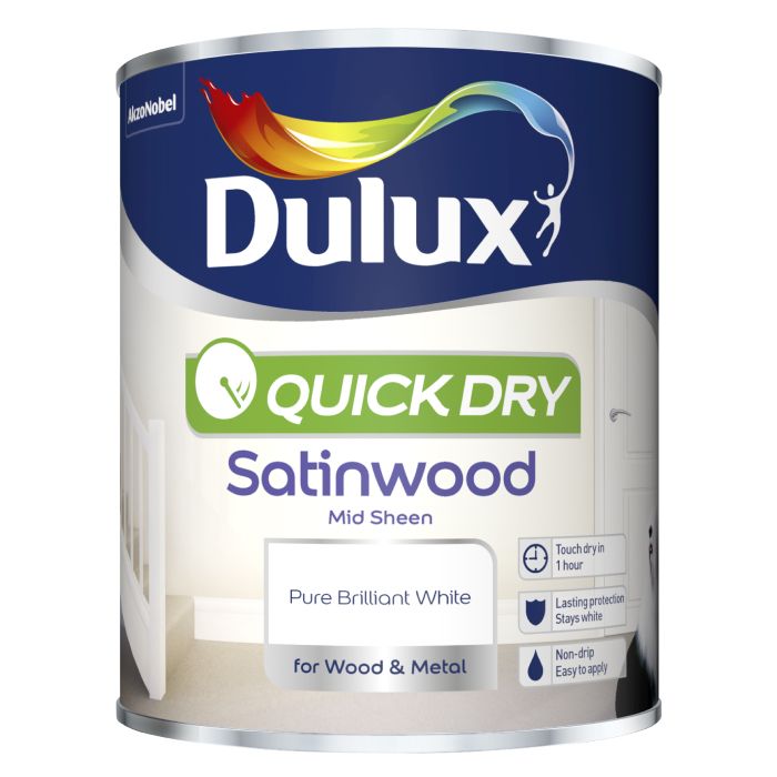 Dulux Quick Dry Satinwood Pure Brilliant White
