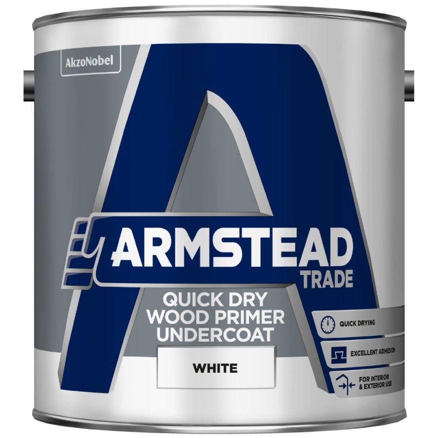 Armstead Trade Quick Dry Wood Primer Undercoat White 2.5 Litre
