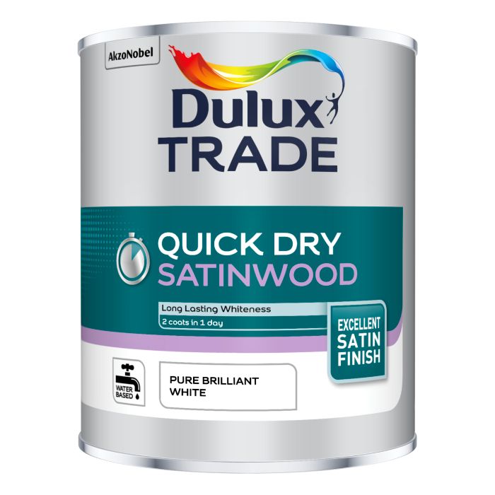 Dulux Trade Quick Dry Satinwood Pure Brilliant White
