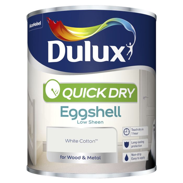 Dulux Quick Dry Eggshell White Cotton 750 ml