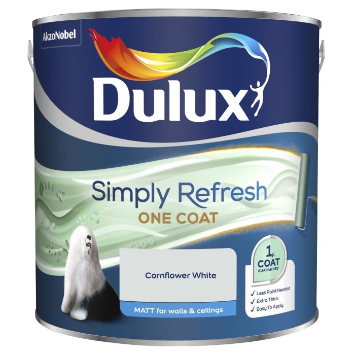 Dulux One Coat Matt Cornflower White
