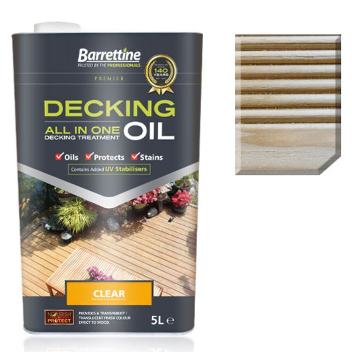 Barrettine Nourish & Protect Decking Oil Clear 5 Litre