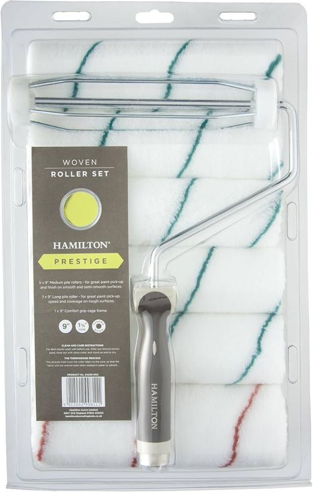 Hamilton Prestige 7 Piece Roller Set - Roller Sleeves & Frame - 9"