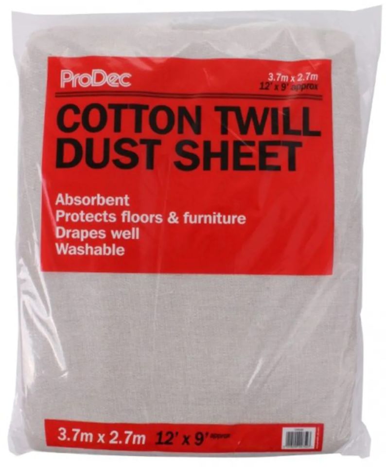 ProDec Cotton Twill Dust Sheet 12' x 9' - 3 Pack