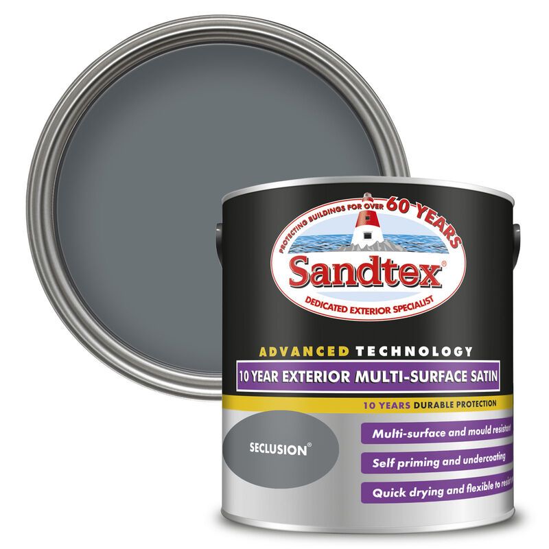 Sandtex 10 Year Exterior Satin Multi Surface Paint - Seclusion
