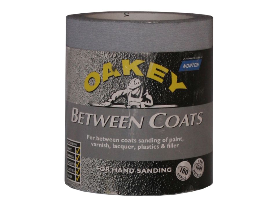 Oakey Between Coats Sandpaper Roll 180 Grit 10M