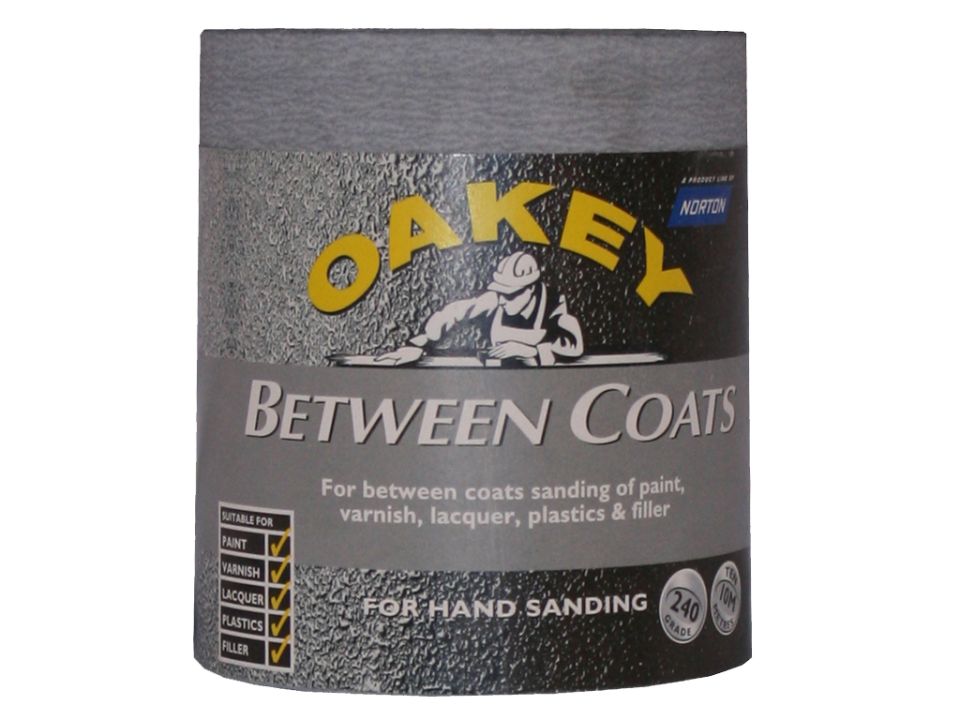 Oakey Between Coats Sandpaper Roll 240 Grit 10M