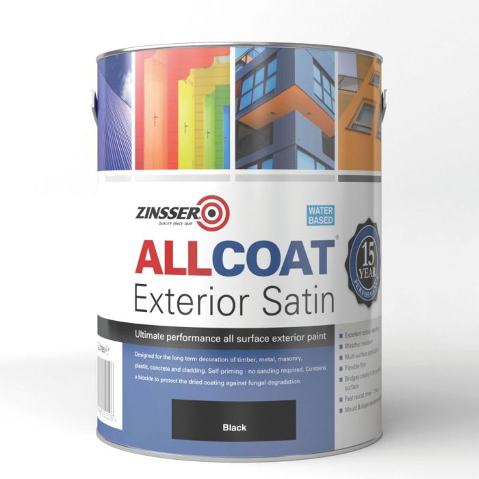 Zinsser Allcoat Exterior Satin WB Black