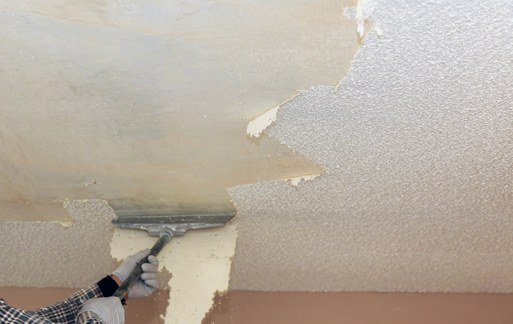 removing artex from the ceiling