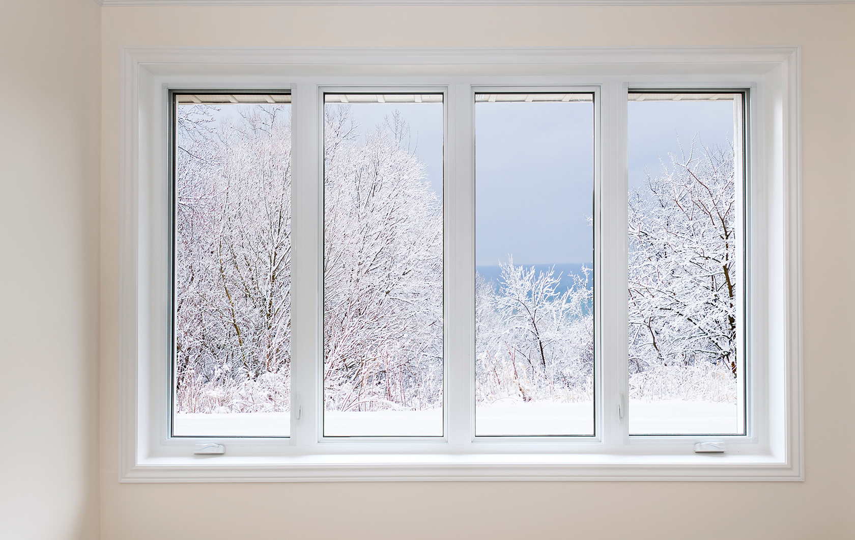 window with snow outside